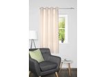 Vorhang HOME BASICS "BENOGA", beige, B:135cm H:175cm, Polyester, Gardinen, Vorhang, Ösenschal, Uni, Dekostruktur