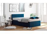 Boxspringbett, blau (königsblau), B:155cm L:210cm, Bezug: 100% Polyester;Polsterwatte: 100% Polyester, WESTFALIA SCHLAFKOMFORT, Komplettbetten, Boxspringbett, mit Zierkissen, wahlweise mit Topper