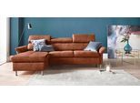 Ecksofa EXXPO - SOFA FASHION "Maretto, bequem & komfortabel, bodenfrei, Breite 257cm, L-Form", braun (schoko), B:257cm H:96cm T:167cm, Luxus-Microfaser (100% Polyester), Sofas, Ecksofa, inkl. Kopf- bzw. Rückenverstellung, wahlweise mit Bettfunktion