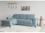 Ecksofa SIT & MORE "Sinatra L-Form", blau (hellblau), B:258cm H:85cm T:170cm, 90% Polyester, 10% Polyamid, Sofas, Ecksofa, mit Recamiere, optional mit Kopfteilverstellung und Armteilfunktion
