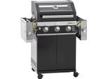Gasgrill RÖSLE "BBQ-Station VIDERO, 25520", schwarz, B:127cm H:117,5cm T:57cm, Grills, Gasgrill, G3-S Schwarz, 3 Brenner, extra Primezone und Seitenbrenner, VARIO+