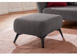 Polsterhocker HOME AFFAIRE "Baggio, modern", schwarz (asche), B:63cm H:45cm T:63cm, Hocker, Polsterhocker, schwarze Metallfüße