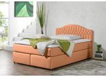Boxspringbett MAINTAL, orange (terra), Liegefläche B/L: 140cm x 200cm, H2 + H2, Bonnell-Federkernmatratze, Seitliche Einfassung Unterbox und Obermatratze: Mikrovelours (100% Polyester);Spiegelfläche der Unterbox und Obermatratze: 100% Polyester, Komplettbetten, Boxspringbett, in diversen Ausführungen