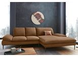 Ecksofa W.SCHILLIG "enjoy&MORE, Designsofa, elegant und bequem, L-Form", braun (chocolate s37), B:310cm H:87cm T:185cm, Chenille-Flachgewebe R66 (85% Polyester, 15% Nylon);Longlife Xtra-Leder Z59: Glattleder mit modischer Prägung. Hautstärke 0, 9 - 1, 1 mm;Stoff S37 (100% Polyester), Sofas, Ecksofa, Sitztiefenverstellung, Füße schwarz pulverbeschichtet, Breite 310 cm