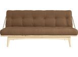 Schlafsofa KARUP DESIGN "Folk", braun (mokka), B:190cm H:90cm T:130cm, 80% Baumwolle + 20% polyester, Sofas, Schlafsofa, aus massiven Kiefernholz, inkl. Futonmatratze