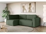 Ecksofa OTTO HOME "Zacharia wahlweise Schlafsofa mit Bettkasten, B/T/H 250/166/86 cm", grün, B:250cm H:86cm T:166cm, 100% Polyester, Sofas, Ecksofa, L-Form mit Wellenunterfederung, Ottomane rechts oder links bestellbar