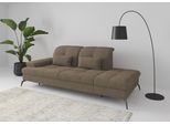 Recamiere SIT & MORE "Amica, inkl. Sitztiefenverstellung und Armteilverstellung", braun (hellbraun), B:231cm H:90cm T:122cm, 100% Polyester, Sofas, Recamiere, wahlweise mit Kopfteilverstellung und Stauraum