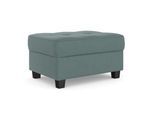 Polsterhocker DOMO COLLECTION "Florentina", blau (eisblau), B:84cm H:47cm T:59cm, Struktur fein (100% Polyester);Luxus-Microfaser (100% Polyester);Luxus-Microfaser in Chenille-Optik (100% Polyester);Microvelour (100% Polyester);Webstoff (100% Polyester), Hocker, Polsterhocker