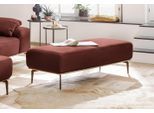 Polsterhocker W.SCHILLIG "run", rot (rosso marone z73), B:150cm H:46cm T:60cm, Longlife Xtra-Leder Z73: Naturwalkleder der Luxusklasse aus den erlesensten Rohhäuten. Hautstärke 1, 1 – 1, 3 mm;ROHLEDER Chenille-Flachgewebe Q2 W77 (68% Polyacryl, 32% Polyester);Stoff S37 (100% Polyester), Hocker, Polsterhocker, mit Holzsockel, Füße in Bronze pulverbeschichtet, Breite 150 cm