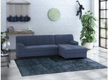 Ecksofa HOME AFFAIRE "Balme L-Form", blau (dunkelblau), B:239cm H:75cm T:152cm, 100% Polyester, Sofas, Ecksofa, Inkl. Zierkissen, wahlweise mit Bettfunktion