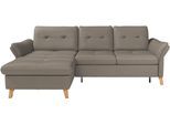 Ecksofa SIT & MORE "Göteborg", grau (delphine), B:268cm H:90cm T:176cm, Sofas, Ecksofa, Sitztiefenverstellung und Federkern, wahlweise mit Bettfunktion