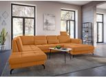 Wohnlandschaft SIT & MORE "Bendigo U-Form", gelb (curry), B:332cm H:84cm T:226cm, Sofas, Wohnlandschaft, inklusive Sitztiefenverstellung, Bodenfreiheit 12 cm, in 2 Fußfarben