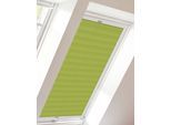 Dachfensterplissee SUNLINES "StartUp Style Crepe", grün (grün, weiß), B:61,3cm H:99,5cm, Obermaterial: 100% Polyester, Plissees, Dachfensterplissee, mit Führungsschienen
