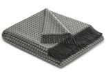 Plaid BIEDERLACK "Vivo", blau (antracite), B:130cm L:170cm, Kaschmir, Schurwolle, Wohndecken, Plaid, mit hohem Kaschmiranteil