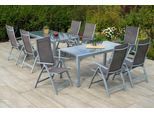 Garten-Essgruppe MERXX "Carrara", grau (silber, taupe), Polyester, Aluminium, Polyester, Sitzmöbel-Sets, Garten-Essgruppe
