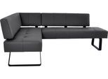 Eckbank K+W KOMFORT & WOHNEN "Spider II", schwarz (schwarz 81, schwarz), B:165cm H:88cm T:227cm, Sitzbänke, Eckbank, Sitzsteppung, bequem durch Sandwichbauweise, 2 Stellmaße