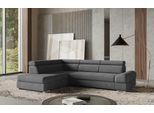 Ecksofa SIT & MORE "Broadway L-Form", grau, B:270cm H:79cm T:213cm, 90% Polyester, 10% Polyamid, Sofas, Ecksofa, mit verstellbaren Kopfteilen, wahlweise mit Bettfunktion