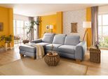 Ecksofa HOME AFFAIRE "Dundee L-Form", grau, B:264cm H:86cm T:170cm, Luxus-Microfaser Florence (100% Polyester);Struktur fein (100% Polyester);Luxus-Microfaser Lederoptik (100% Polyester), Sofas, Ecksofa, wahlweise mit Kopfteilverstellung und zusätzlich mit Bettfunktion