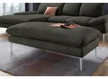 Hocker W.SCHILLIG "enjoy&MORE", grün (hunter r66), B:151cm H:45cm T:71cm, Chenille-Flachgewebe R66 (85% Polyester, 15% Nylon);Longlife Xtra-Leder Z59: Glattleder mit modischer Prägung. Hautstärke 0, 9 - 1, 1 mm;Stoff S37 (100% Polyester), Hocker, Hocker, Füße silber matt, Breite 151 cm