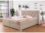 Boxbett HOME AFFAIRE "Tynan", beige (beige, creme), B:194cm L:210cm, Komplettbetten, Boxbett, wahlweise mit Bettkasten, in H2, H3 & H4 erhältilich