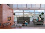 2-Sitzer CALIA ITALIA "Cezanne, italienisches Design trifft erstklassigen Sitzkomfort, Leder", grau (327 grigio scuro), B:180cm H:90cm T:109cm, Sofas, 2-Sitzer, Edles Designsofa in besonders langlebigen & pflegeleichten Lederarten