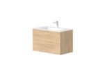 Waschtisch WELLTIME "Gama", light oak, B:81cm H:50cm T:46cm, Waschtische, Waschtisch, inklusive Waschbecken, mit Push-to-Open-Funktion, FSC zertifiziert