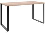 Schreibtisch WIMEX "Home Desk", schwarz (schwarz, eiche sägerau nachbildung), B:140cm H:75cm T:70cm, Tische, Schreibtisch, Mit Metallkufen, in 3 Breiten