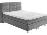 Boxspringbett, grau, B:155cm L:210cm, Bezug: 100% Polyester;Polsterung: 100% Polyester, WESTFALIA SCHLAFKOMFORT, Komplettbetten, Boxspringbett, wahlweise mit Kaltschaum-Topper