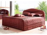 Polsterbett, bunt (bordeauxrot), B:152cm L:212cm, Bezug Bett: Jacquard (100% Polyester);Bonnell-Federkernmatratze: Baumwoll-Mischgewebe (51% Polypropylen, 39% Polyester, 10% Baumwolle);Kaltschaummatratze: 100% Polyester, Bezug abnehm- und waschbar bis 60C Polyester), WESTFALIA SCHLAFKOMFORT, Betten, Polsterbett, mit Bettkasten