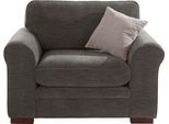 Sessel HOME AFFAIRE "Broughton", grau (anthrazit), B:128cm H:93cm T:95cm, 100% Polyester, Sessel, Sessel, weiche Polsterung, passend zur Serie "Broughton", in 3 Bezugsarten