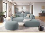 Ecksofa SIT & MORE "Cadabra L-Form", blau (aqua), B:243cm H:80cm T:198cm, Samtoptik (100% Polyester);Soft clean (98% Polyester, 2% Polyamid);Struktur fein (100% Polyester), Sofas, Ecksofa, Breite 243 cm, inklusive Sitztiefenverstellung