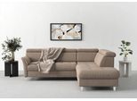 Ecksofa SIT & MORE "Marano L-Form", grau (taupe), B:252cm T:216cm, 98% Polyester, 2% Polyamid, Sofas, Ecksofa, inklusive Kopfteilverstellung, wahlweise mit Bettfunktion, Bettkasten