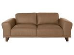 2,5-Sitzer W.SCHILLIG "montanaa", braun (fango z69), B:212cm H:78cm T:94cm, Sofas, 2 5-Sitzer, mit Metallkufen in Bronze pulverbeschichtet, Breite 212 cm
