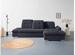 Ecksofa COTTA "Holiday L-Form mit Sitztiefen-, Armteil- und Kopfteilverstellung", schwarz, B:302cm H:86cm T:190cm, 90% Polyester, 10% Polyamid, Sofas, Ecksofa, wahlweise mit Bettfunktion & Bettkasten