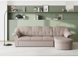 Ecksofa DOMO COLLECTION "Pegnitz, elegante Rückensteppung, kompakte Stellmaße 238/141cm, L-Form", grau (taupe), B:238cm H:82cm T:141cm, 92% Polyester, 8% Nylon, Sofas, Ecksofa, wahlweise mit Bettfunktion
