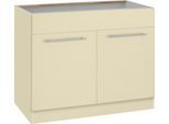 Spülenschrank WIHO KÜCHEN "Unna", beige (front und korpus: magnolia), B:100cm H:82cm T:57cm, Schränke, Spülenschrank, 100 cm breit, ohne Arbeitsplatte