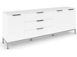 Kombikommode RAUCH "Kommode Türkommode Sideboard Kombikommode FLIPP", weiß (alpinweiß), B:200cm H:72cm T:42cm, Holzwerkstoff, Sideboards, Kombikommode, 3-türig mit 3 Schubladen und Soft-Close-Funktion