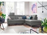 Ecksofa 3C CANDY "Mainau modern und elegant, mit gutem Sitzkomfort, L-Form", grau, B:257cm H:89cm T:220cm, Struktur ( 100% Polyester);Luxus-Microfaser weich: 98% Polyester, 2% Nylon, ;Struktur weich (mit Wasser zu reinigen): 16% Baumwolle, 79% Polyester, 5% Polyacryl, Sofas, Ecksofa, wahlweise mit elektrischer Relaxfunktion, Federkern