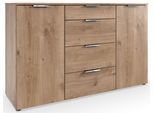 Kombikommode WIMEX "Level by fresh to go", braun (plankeneiche nachbildung), B:135cm H:84cm T:41cm, Holzwerkstoff, Sideboards, Kombikommode, 2-türig, mit 4 Schubladen und soft-close Funktion, 135cm breit