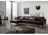 Ecksofa 3C CANDY "Aidan modernes Sofa in aktueller Formensprache, bequem, L-Form", braun, B:318cm H:81cm T:154cm, 100% Leder, Sofas, Ecksofa, eleganter Stil mit hohem Sitzkomfort, auch mit Lederbezug