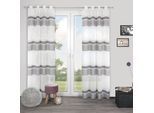 Gardine DECOLIFE "Vilmar" Gr. 1, grau (anthrazit, grau, weiß), B:135cm H:245cm, Wirkware, Polyester, Gardinen, Gardine, mit schmalen und breiten Streifen