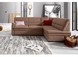 Ecksofa SIT & MORE "Pisa L-Form", braun, B:245cm H:89cm T:161cm, NaturLEDER (echtes Rindsleder), Korpus in Kunstleder SOFTLUX;Luxus-Microfaser (90% Polyester, 10% Polyamid);Struktur (100% Polyester);Luxus-Microfaser ALTARA NUBUCK (100% Polyester), Sofas, Ecksofa, mit Federkern, wahlweise mit Bettfunktion