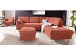 Hocker SIT & MORE "Belfort", orange (terrakotta), B:58cm H:45cm T:58cm, Luxus-Microfaser (90% Polyester, 10% Polyamid);Flachgewebe (100% Polyester);Luxus-Microfaser ALTARA NUBUCK (100% Polyester), Hocker, Hocker, mit Stauraumfach