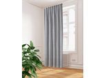 Vorhang HOME WOHNIDEEN "EILIKA" Gr. 1, grau, B:135cm H:300cm, Polyester, Gardinen, Vorhang, Kombibandschal Bouclé Struktur/Raumhoch