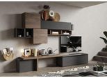 Wohnwand HOME AFFAIRE "Infinity, 8tlg. Breite 330 cm, Höhe variabel (Lowboard, T-Boden", braun (lava, mercure nb holzstruktur), B:330cm H:210cm T:40cm, Holzwerkstoff, Kastenmöbel-Sets, Wohnwand, 2x Hängewürfel, Würfel-Elem., Wandregal, Hängeschr., Würfelregal Set)