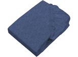 Bettlaken SETEX "Feinbiber Melange Spannbetttuch", blau (marineblau), B:100cm L:200cm, Feinbiber, Obermaterial: 90% Baumwolle, 10% Polyester, Bettlaken, Bettlaken, Melange-Effekt: Tiefe, Lebendigkeit, interessante Optik für das Auge