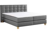 Boxspringbett HOME AFFAIRE "Moulay", grau, B:174cm L:231cm, Komplettbetten, Boxspringbett, inkl. Topper, in Überlänge 220 cm, 3 Härtegrade, auch in H4