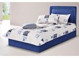 Polsterbett, blau, B:130cm L:210cm, Bezug Bett: Mikrofaser (100% Polyester);Bonnell-Federkernmatratze: Mischgewebe (51% Polyprophlen, 39% Polyester, 10% Baumwolle);Kaltschaummatratze: Frottee (100% Polyester), Bezug abnehm- und waschbar bis 60C, WESTFALIA SCHLAFKOMFORT, Betten, Polsterbett, inkl. Bettkasten bei Ausführung mit Matratze