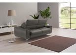 Schlafsofa EGOITALIANO "Francine Designsofa, Loungesofa mit Dauerschlaffunktion, Breite 233 cm", grau (smoke), B:233cm H:100cm T:106cm, Luxus-Micofaser Lederoptik (100% Polyester) ist ein neues technisches Gewebe mit einem visuellen und taktilen Aspekt, der dem Nubuk sehr nahe kommt, mit innovativen Eigenschaften. Seine außerordentliche Weichheit kommt von einem exklusiven Produktionsprozess, der