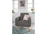 Sessel EXXPO - SOFA FASHION "Fiord, Loungesessel", grau, B:81cm H:87cm T:78cm, Webvelours (100% Polyester);Vintage (100% Polyester), Sessel, Sessel, aktuelles Design, tolle Detailverarbeitung im Sitz und Rücken